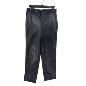 Leather Limited Women's 100% Leather Pants Dark Black Size 8